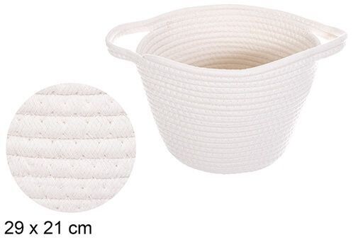 Cesta cuerda algodón con asas blanco 29x21cm