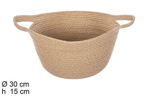 Cesta cuerda papel natural con asas 30x15cm