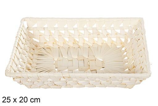 Cesta maíz rectangular natural 25x20cm