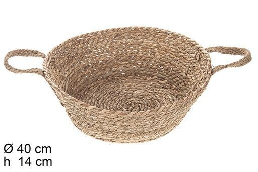 Cesta redonda seagrass con asas natural 40x14cm