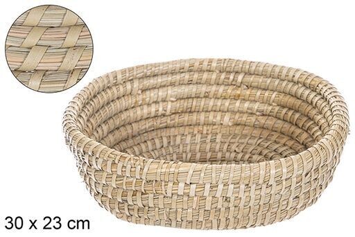 Cesta seagrass cosida palma ovalada 30x23cm