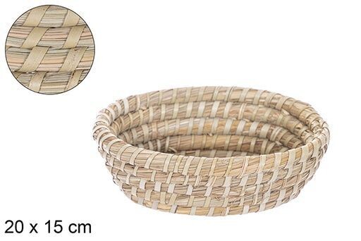 Cesta seagrass cosida palma ovalada 20x15cm