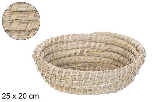 Cesta seagrass cosida palma ovalada 25x20cm
