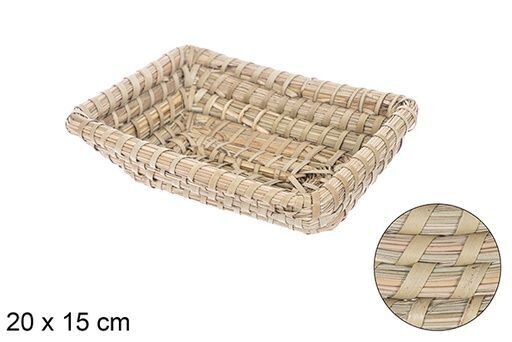 Cesta seagrass cosida palma rectangular 20x15cm
