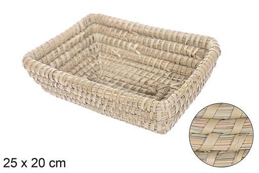 Cesta seagrass cosida palma rectangular 25x20cm