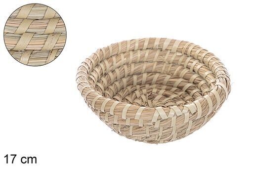 Cesta seagrass cosida palma redonda 17cm