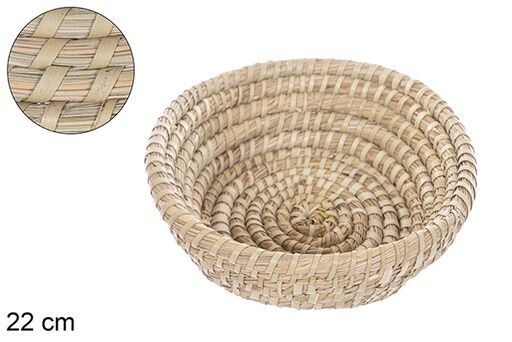 Cesta seagrass cosida palma redonda 22cm