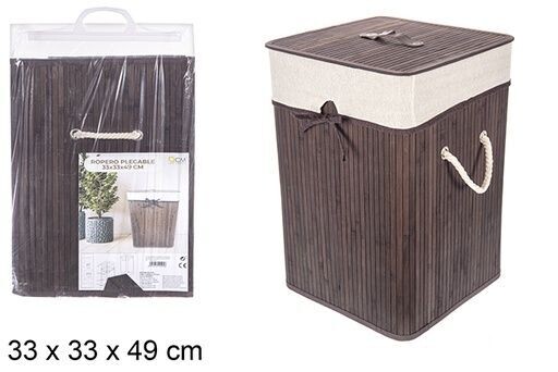 Ropero bambú plegable caoba cuadrado 33x49cm
