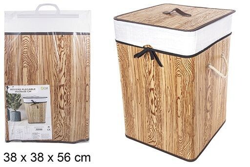 Ropero bambú plegable natural 1 cuadrado con forro 38x56cm