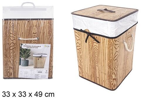 Ropero bambú plegable natural 1 cuadrado con forro 33x49cm