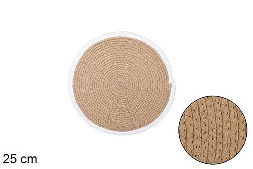 Salvamantel cuerda papel natural/blanco 25cm