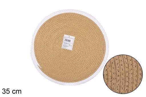Salvamantel cuerda papel natural/blanco 35cm