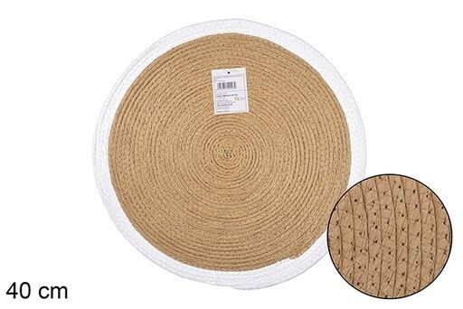 Salvamantel cuerda papel natural/blanco 40cm