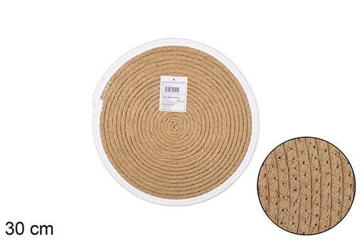 Salvamantel cuerda papel natural/blanco 30cm