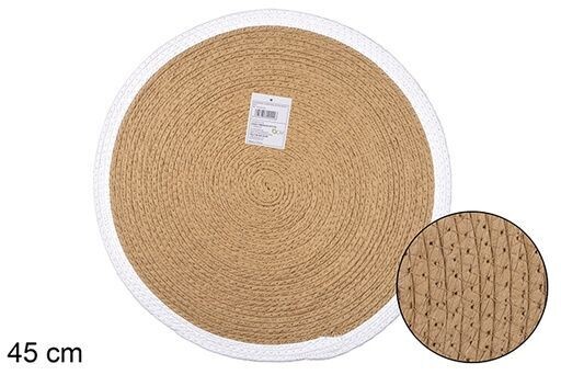 Salvamantel cuerda papel natural/blanco 45cm
