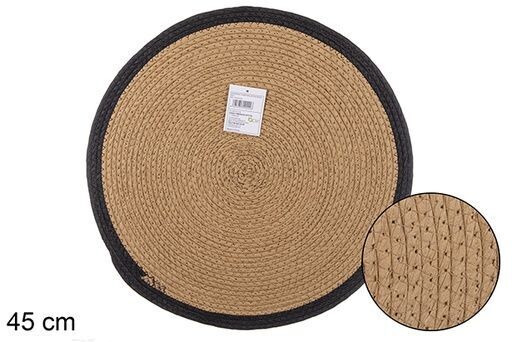 Salvamantel cuerda papel natural/negro 45cm