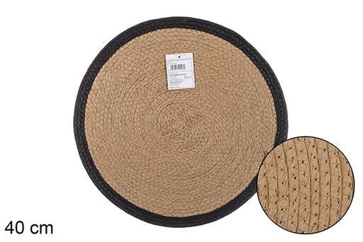 Salvamantel cuerda papel natural/negro 40cm