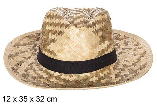Sombrero paja basic bicolor con cinta negra