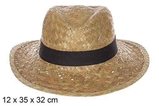 Sombrero paja basic color con cinta negra