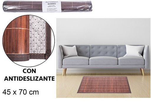 Alfombra bambú color caoba 45x70cm