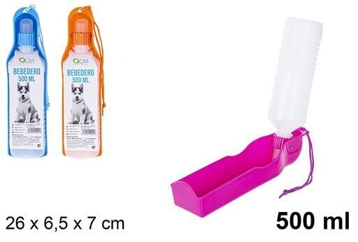 Bebedero botella portátil mascota 500ml surtido