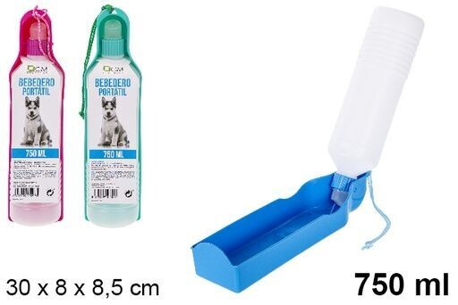 Bebedero botella portátil mascota 750ml