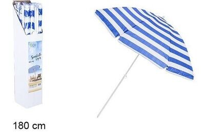 Sombrilla playa 180cm rayas azul/blanco