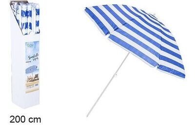 Sombrilla playa 200cm rayas azul/blanco