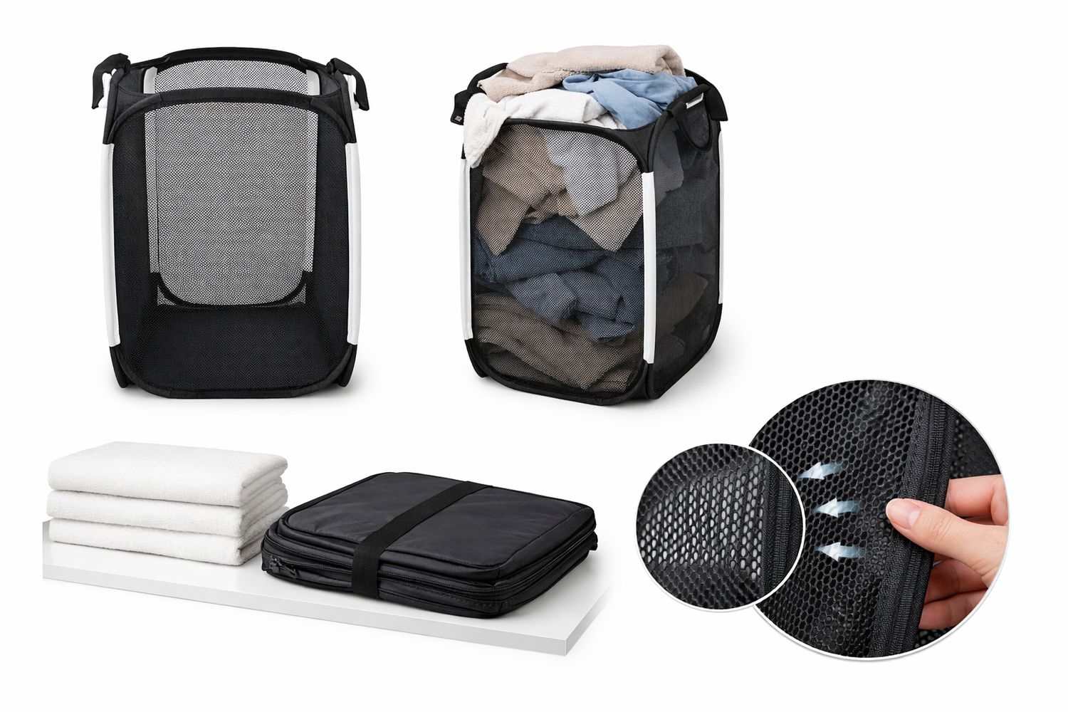 Cesta Plegable para Ropa con Ventilación – Organización del Hogar