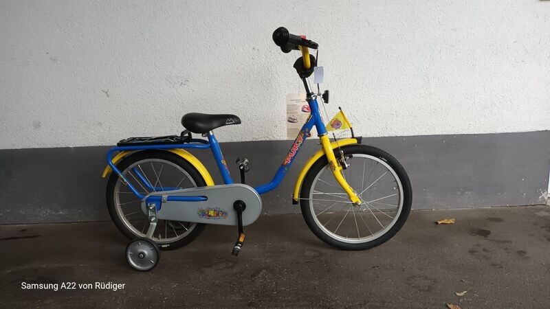 Puky Z8 blau gelb Kinderrad 18" mit Stützrädern (Neufahrzeug - älteres Model)