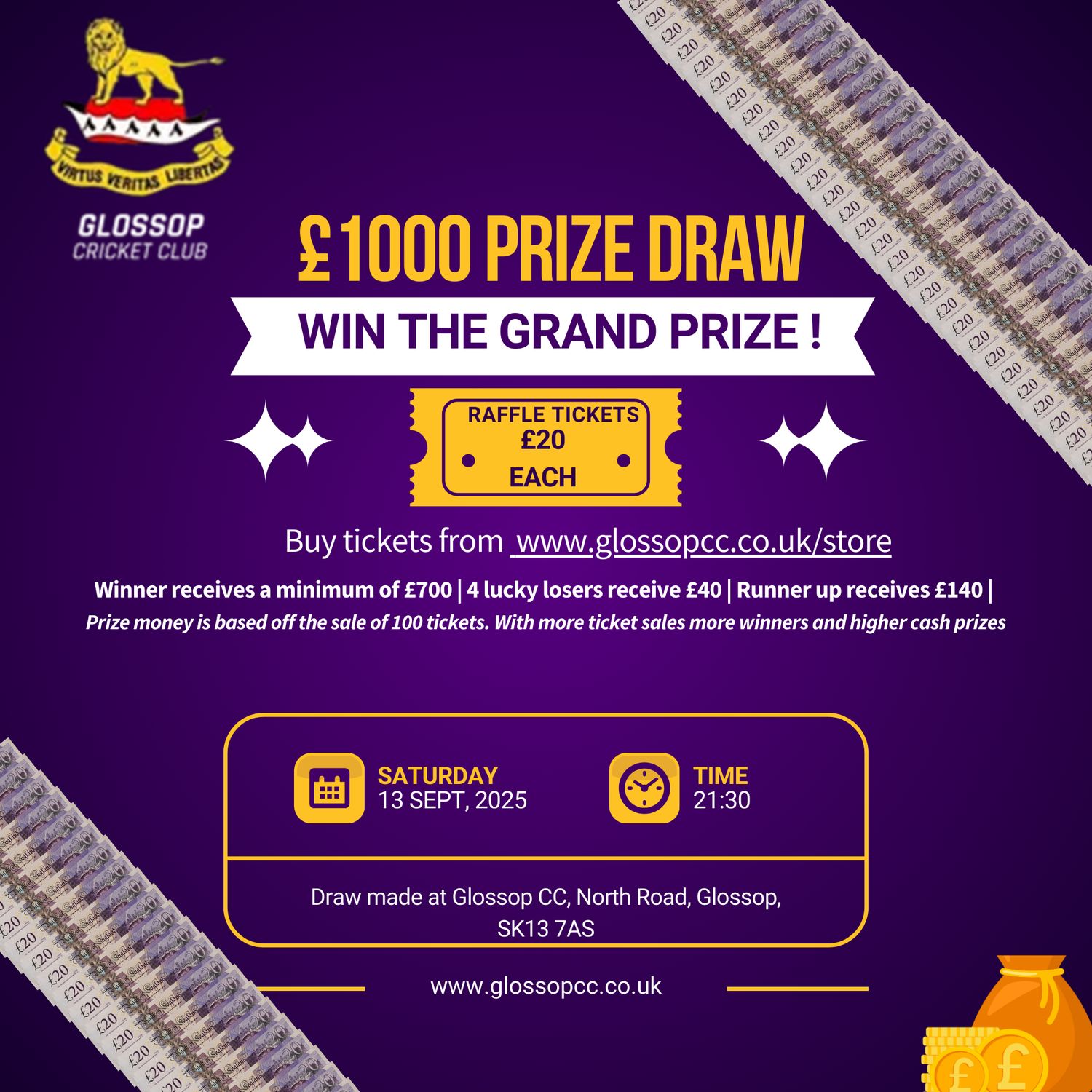 Raffle ticket for the GCC £1000 prize draw