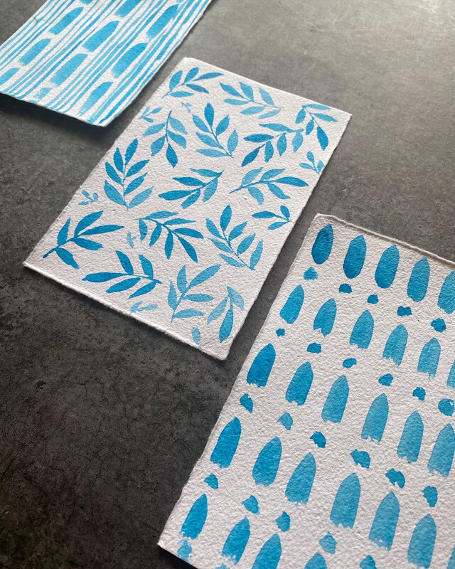 Ercolano Blue Handmade Watercolor