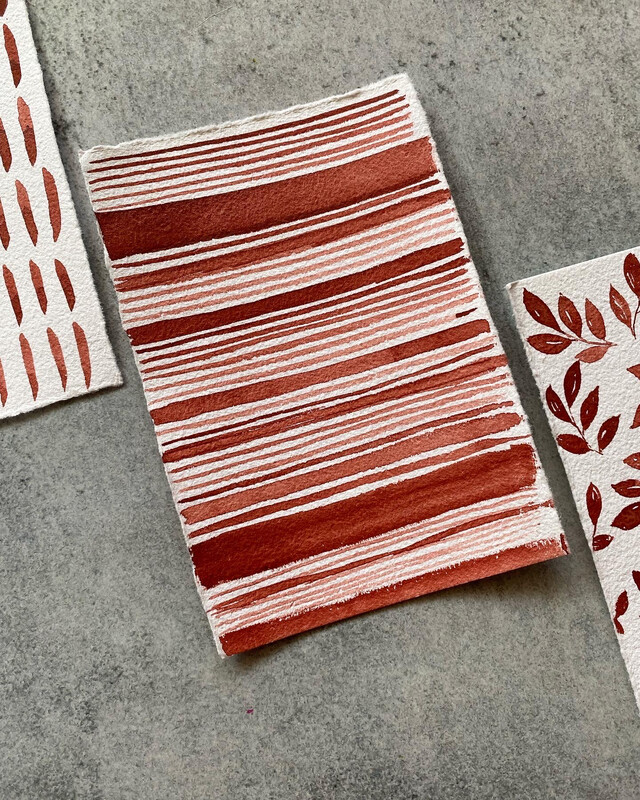 English Red Deep Handmade Watercolor