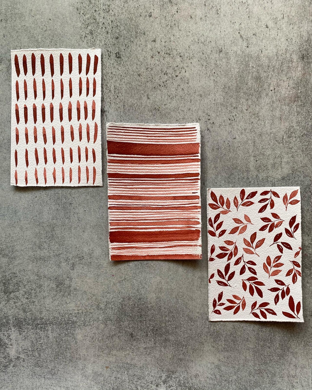 English Red Deep Handmade Watercolor