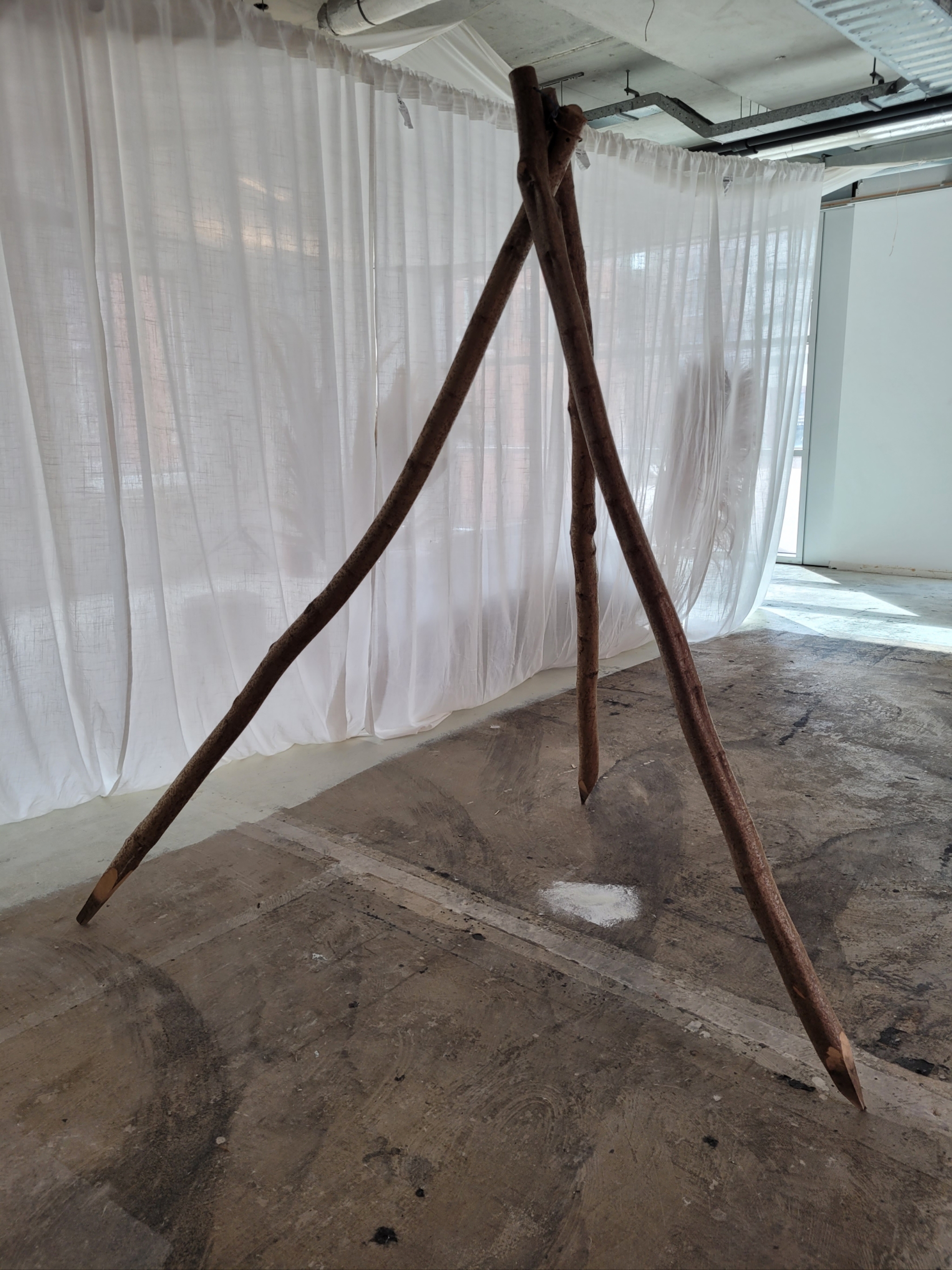 Tipi hout met doek in kleur naar keuze