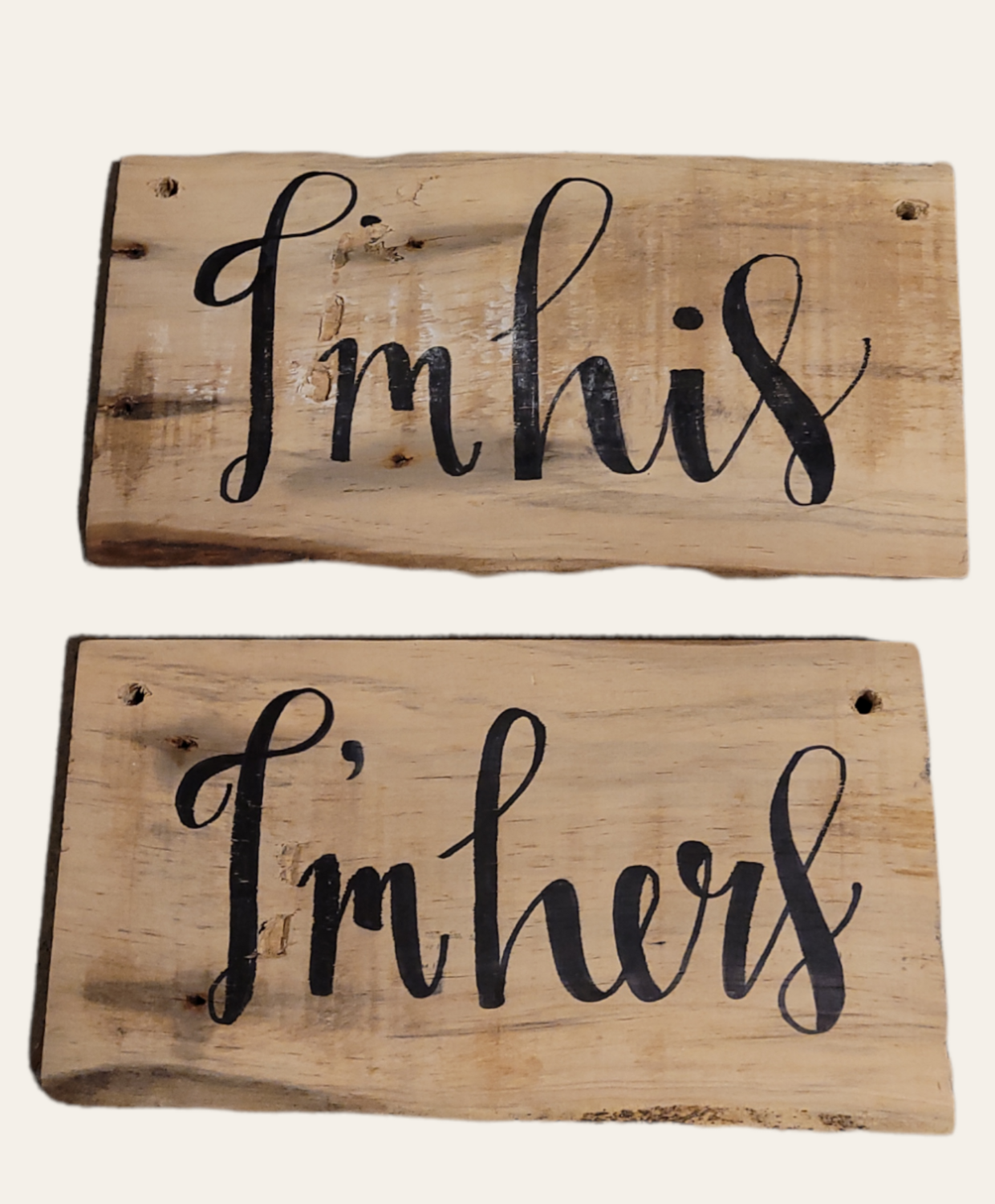 Stoelhanger His/Hers zwarte letters