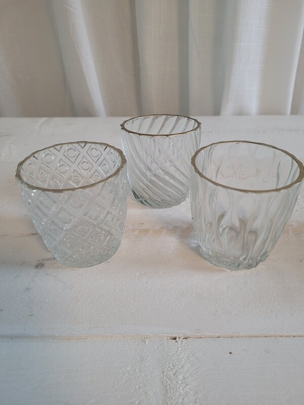 Waxinehouder glas met goud