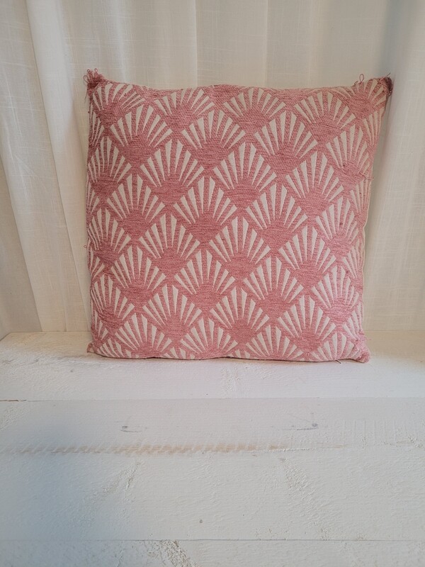 Kussen roze crème print
