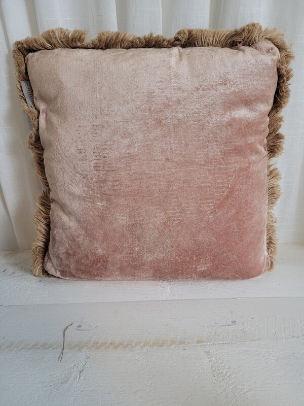 Kussen oud roze franje