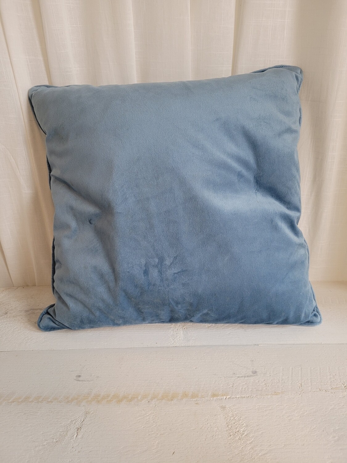 Kussen blauw velvet