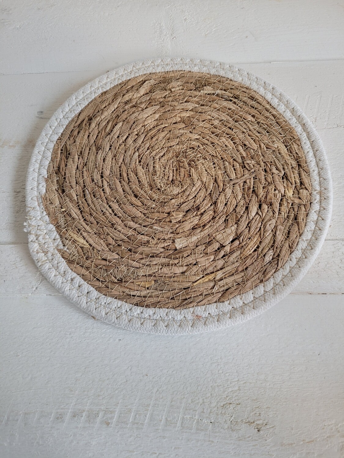 Placemat rotan wit mini