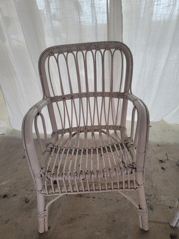 Stoel rotan wit