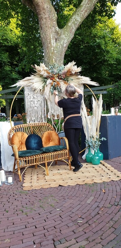 Backdrop goud rond incl doek