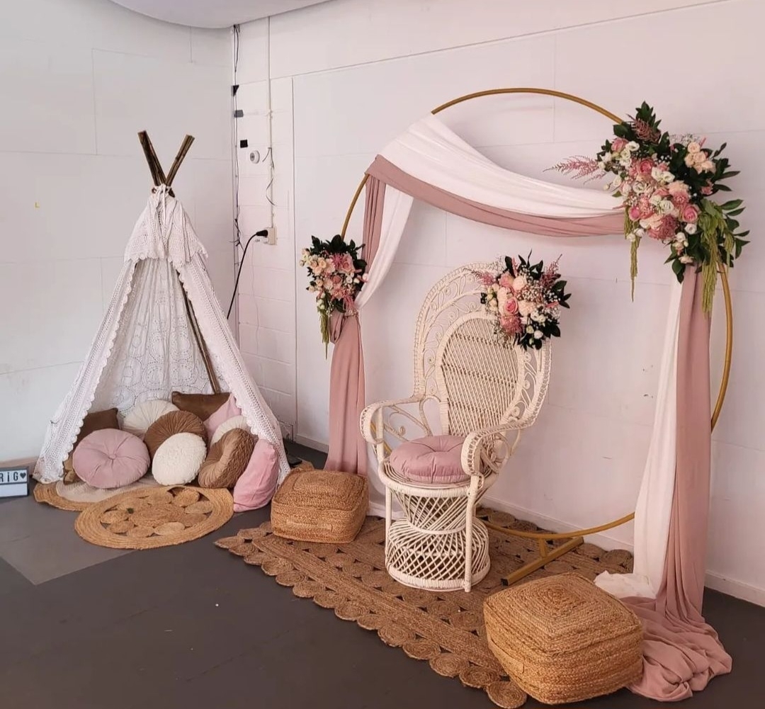 Backdrop goud rond incl doek