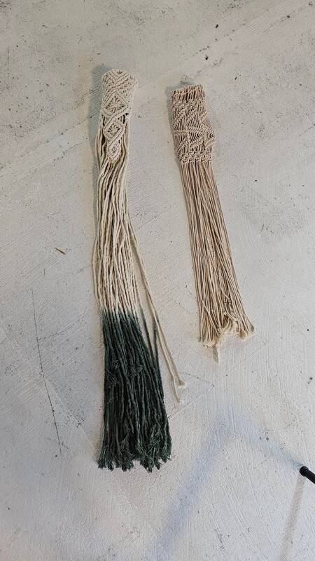 Macrame bloemenhoes groen