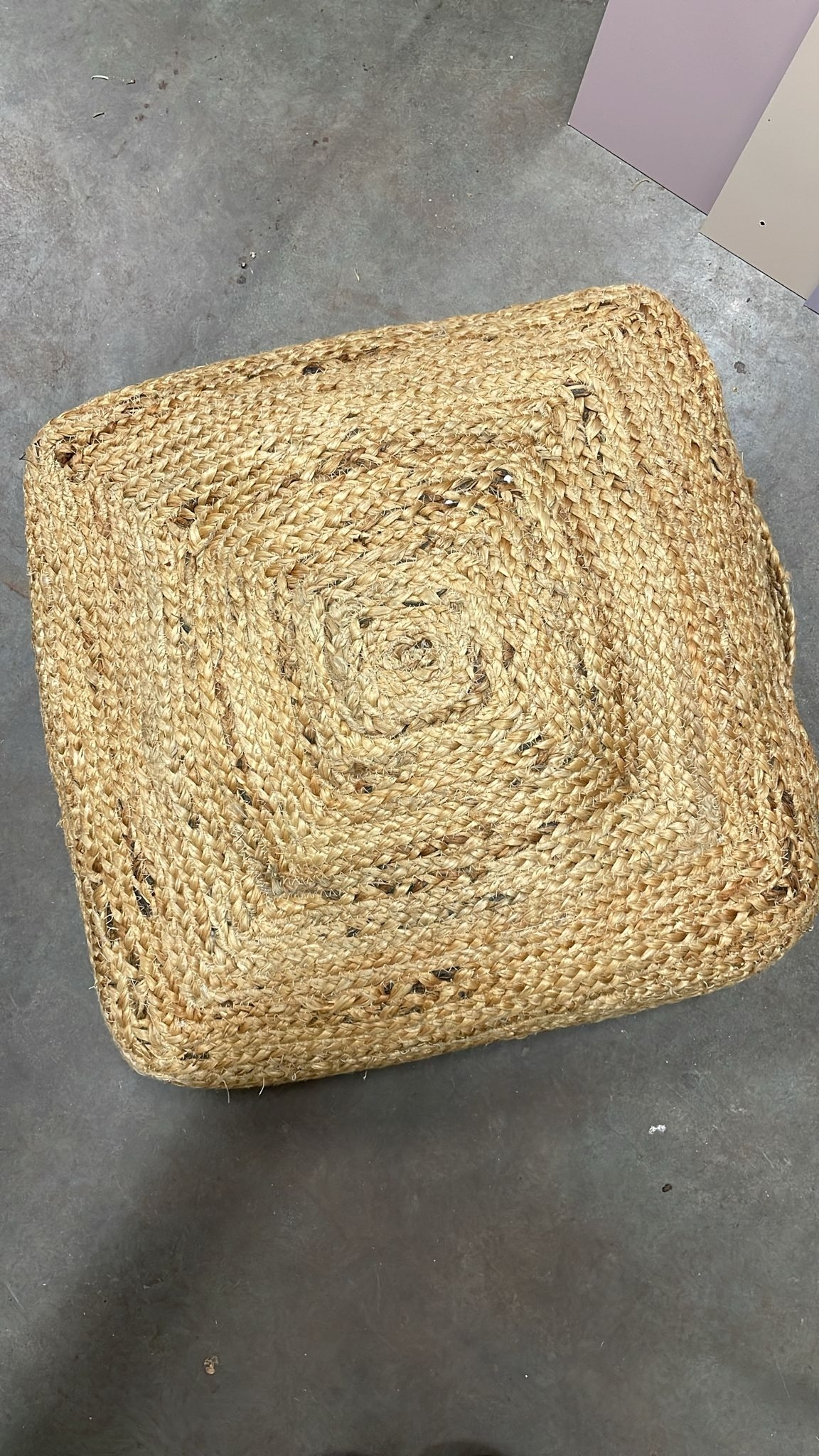 Poef jute vierkant