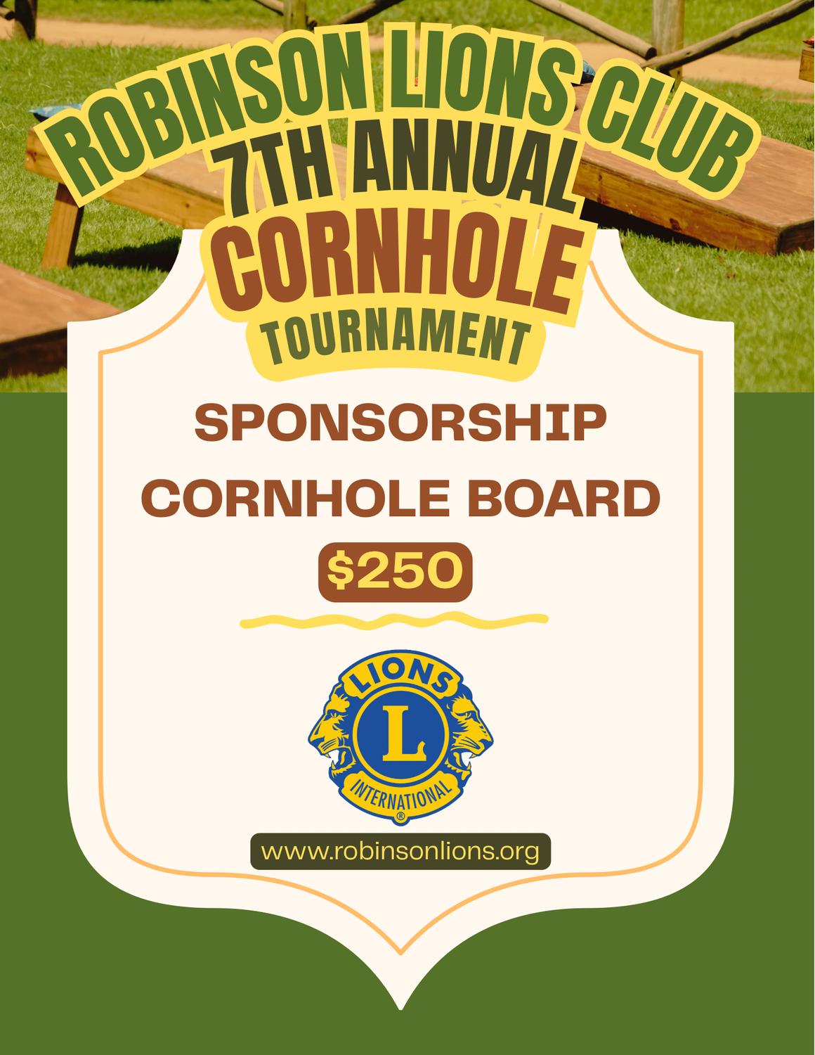 Cornhole Board Sponsorship