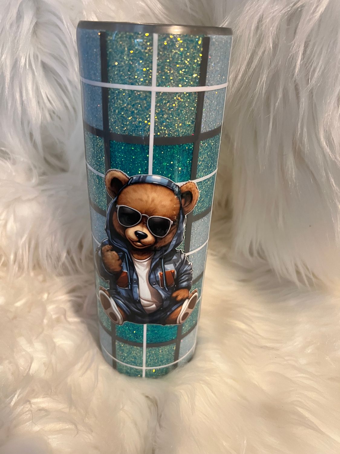 Bear Blue Plaid 30 Oz Tumbler