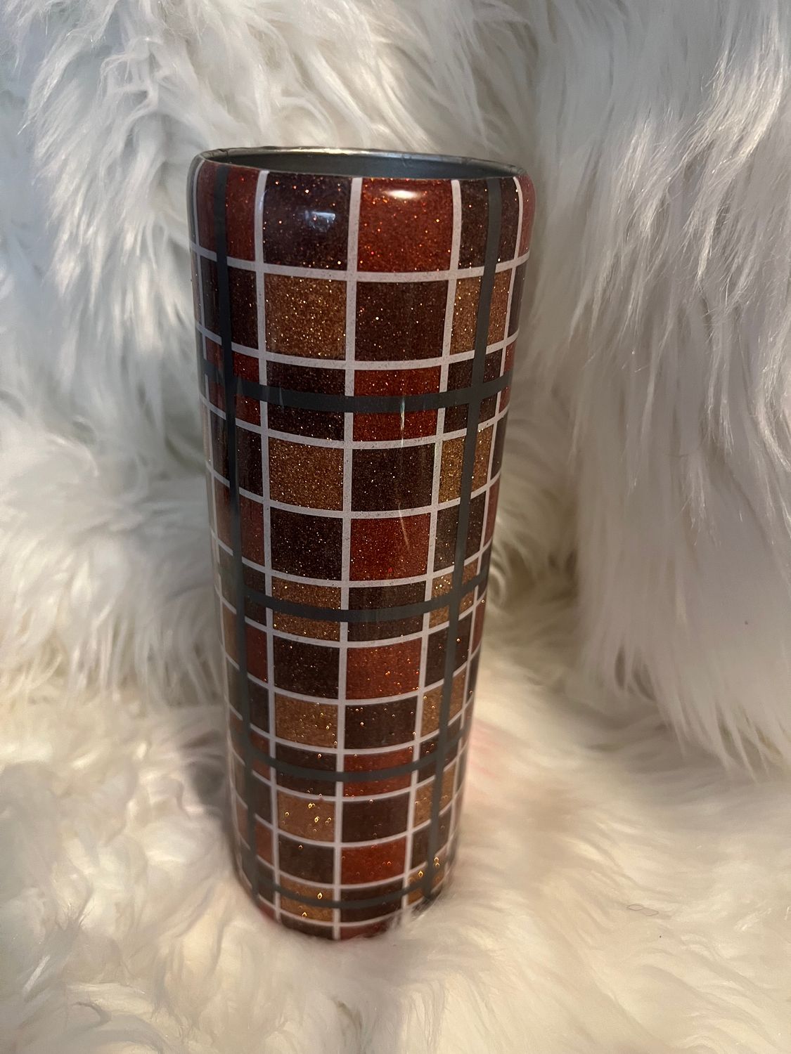 Bear Brown Plaid 30 Oz Tumbler