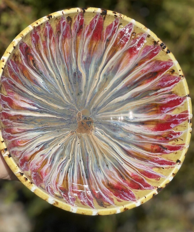 Pink and red  bowl